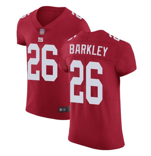 Men's New York Giants #26 Saquon Barkley Red Elite Stitched Jersey Men's New York Giants #26 Saquon Barkley Red Elite Stitched Jersey
